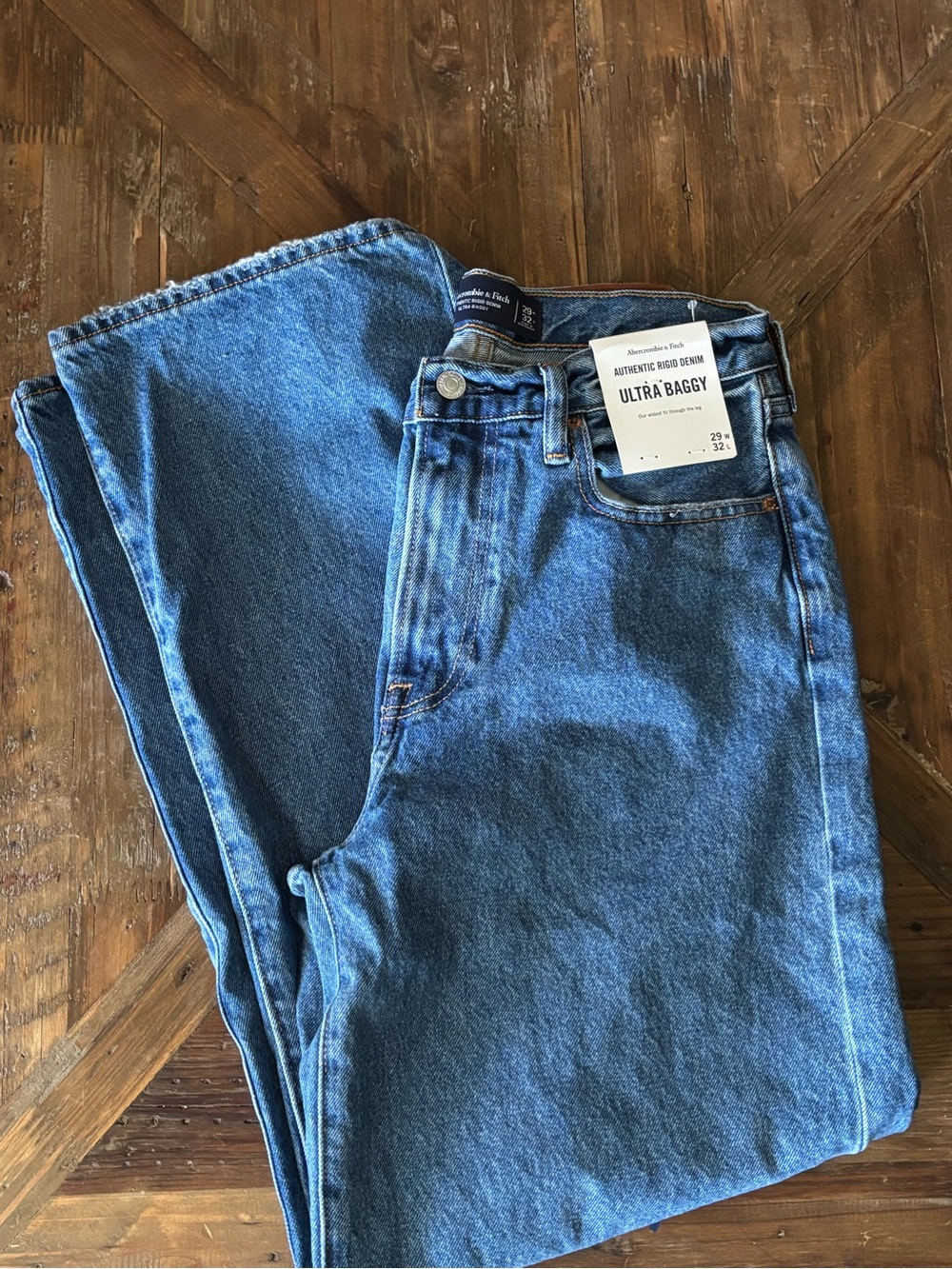 Abercrombie and Fitch Rigid Denim Ultra Baggy Jeans 29X32 - Picture 11 of 12